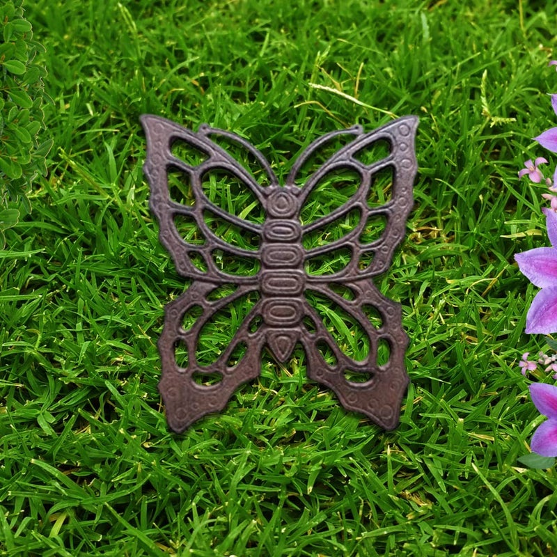 Comfy Hour Rustic Style Collection Cast Iron Garden Stepping Stone - Butterfly (Vintage Wash Brown) - Image 2